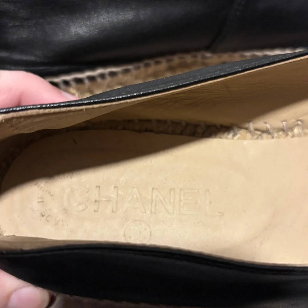 Chanel Espadrilles Black Leather